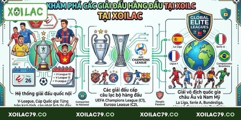 Bản Quyền Xoilac - Hệ Thống Phát Sóng An Toàn, Uy Tín 3 Khám phá các giải đấu hàng đầu có mặt tại Xoilac