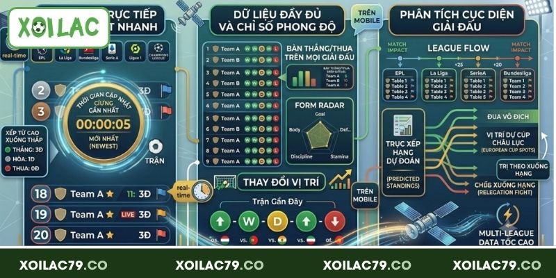 Theo dõi bảng xếp hạng bóng đá  nhanh chóng tại Xoilac