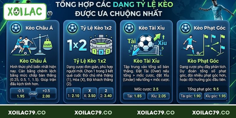 Tổng hợp các dạng tỷ lệ kèo được ưa chuộng nhất